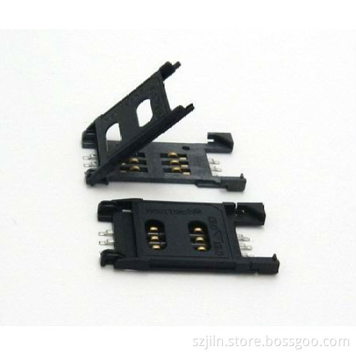 card socket series:6 pin flip type sim card